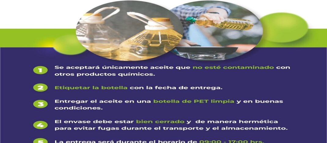 AGUA DE PUEBLA ACTIVA POR 5o AÑO SU CAMPAÑA DE ACOPIO DE ACEITE COMESTIBLE USADO